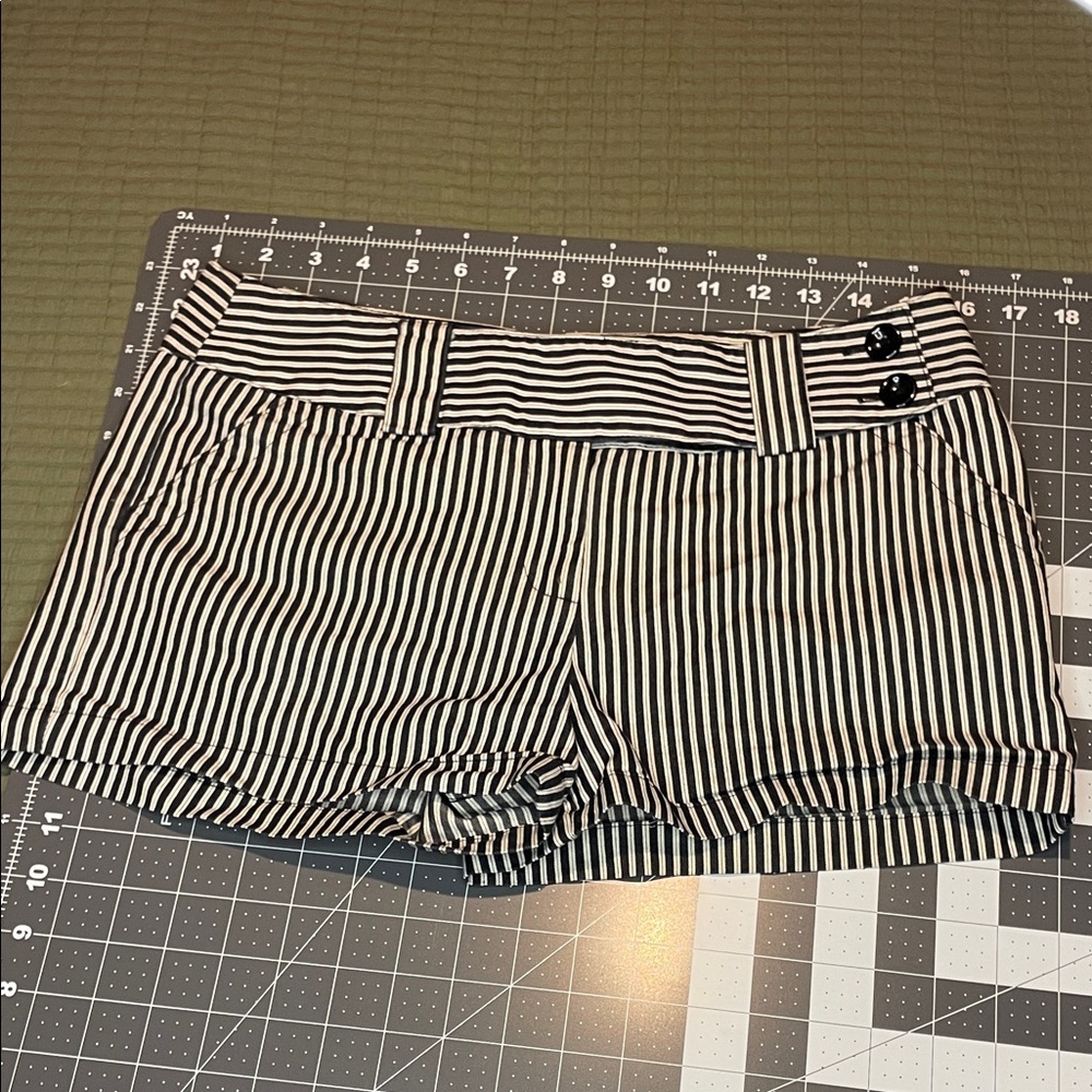 Tracy Evans Black and White Striped Shorts